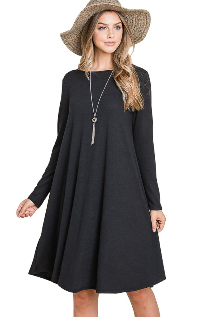 Long Sleeve Trapeze Dress – The Apparel Bar