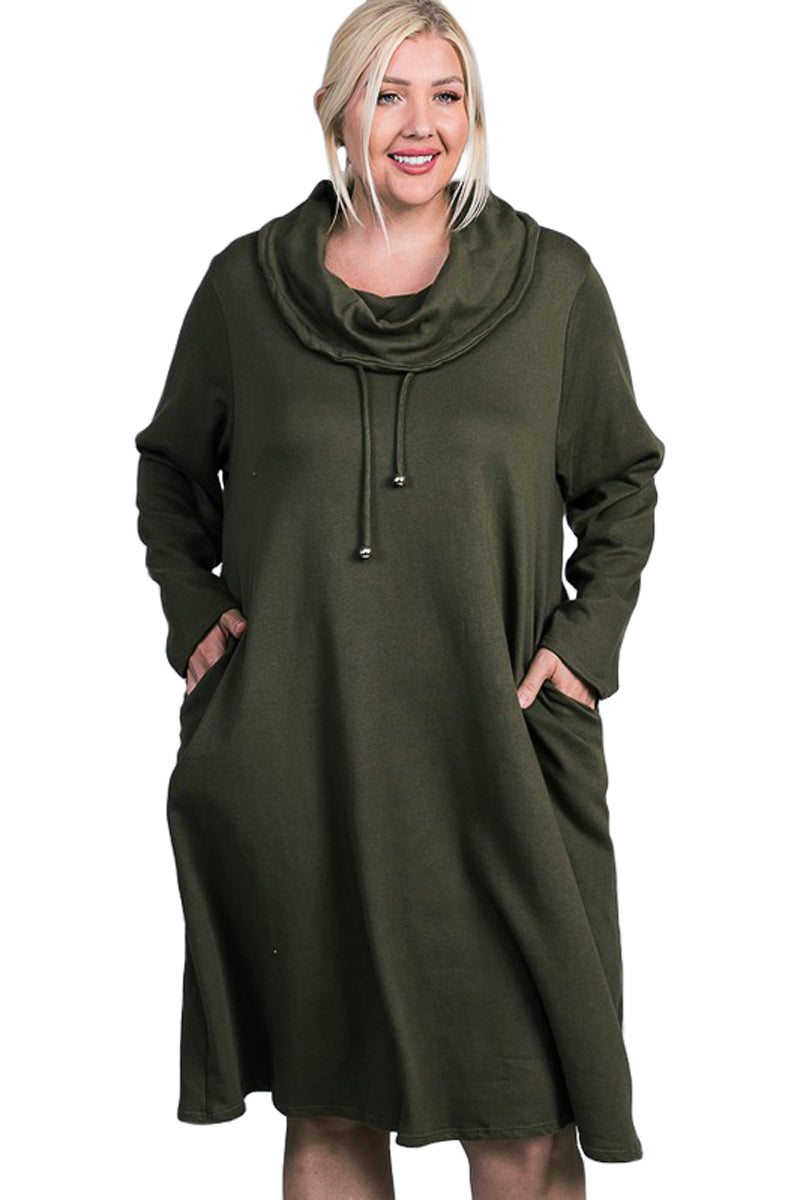 Long sleeve turtleneck dress plus size best sale