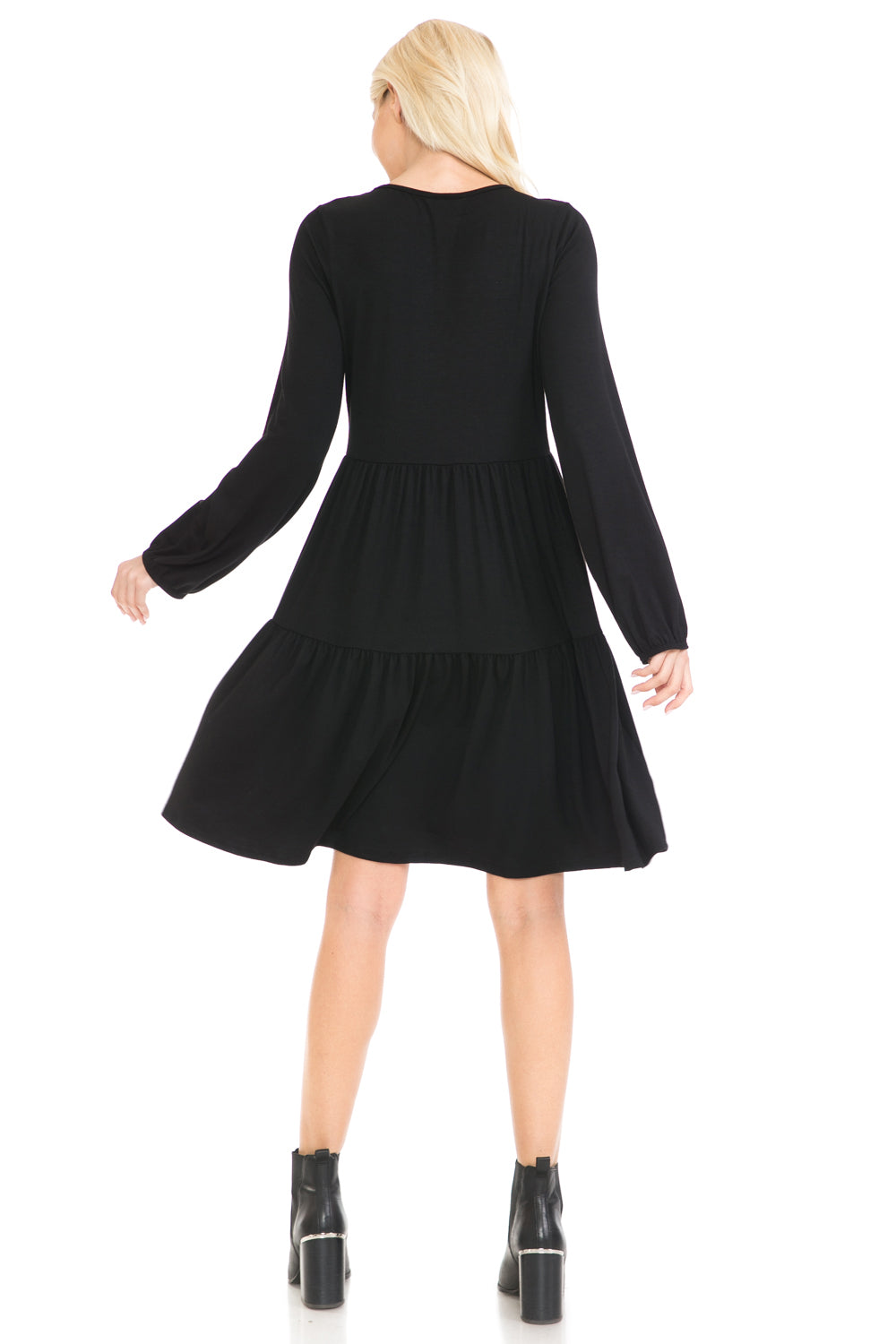 Bishop Sleeve Tiered Dress