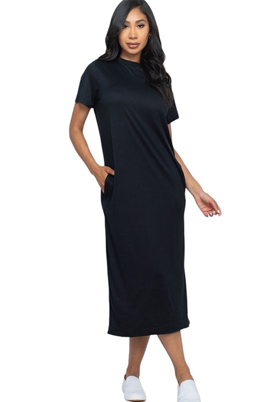 Mock Neck Maxi Dress