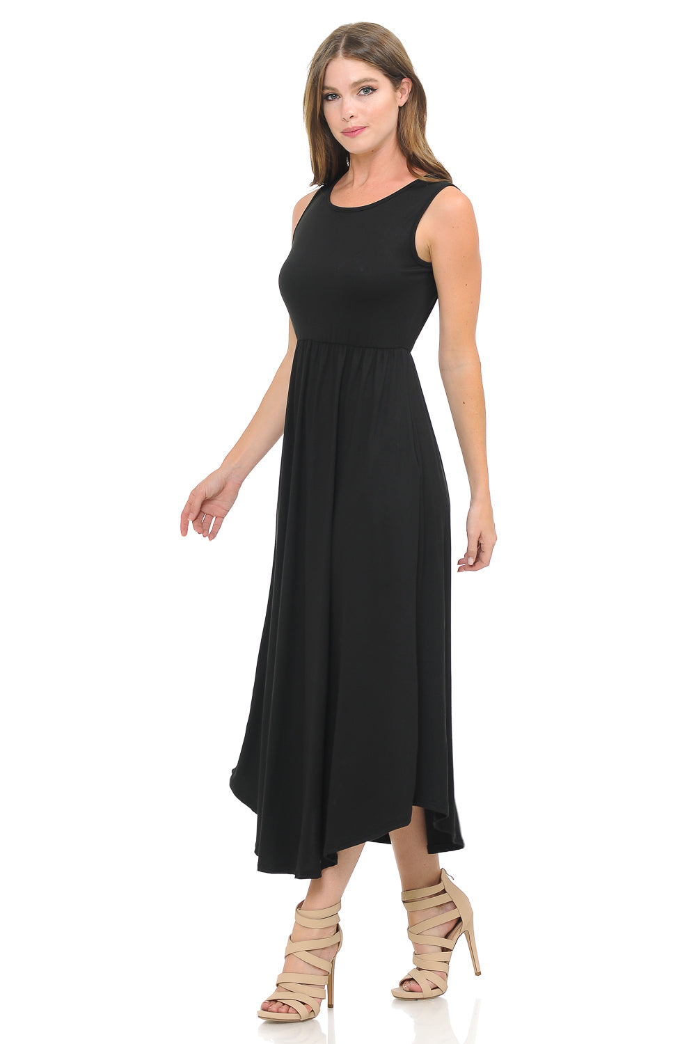 Sleeveless Long Dress with Pockets