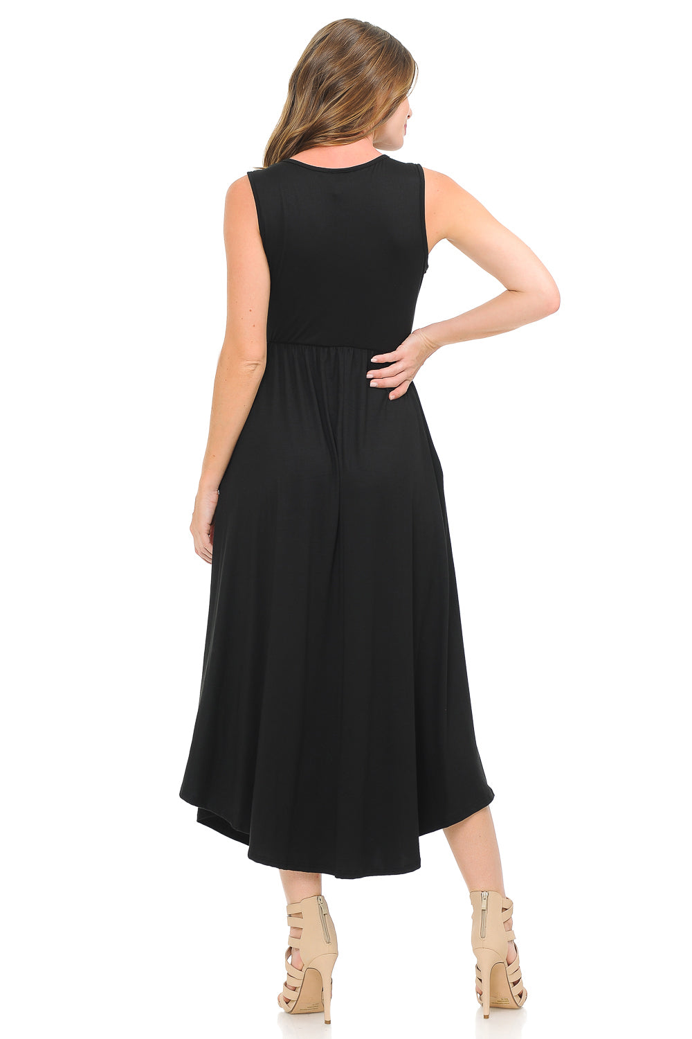 Sleeveless Long Dress with Pockets