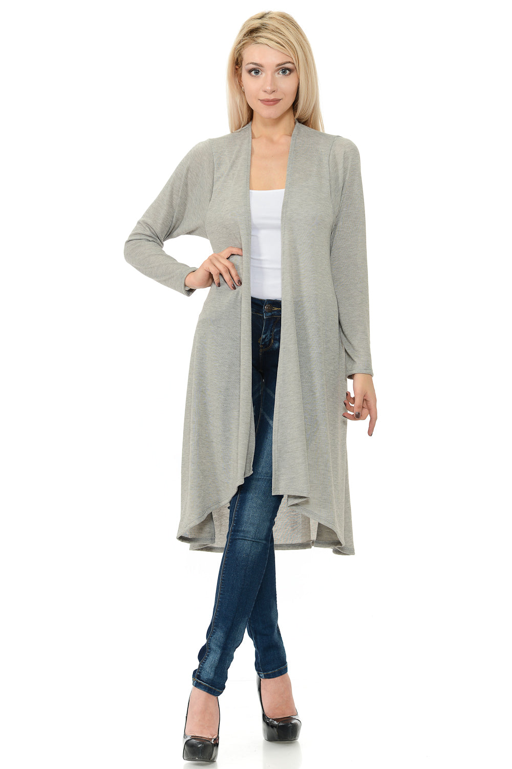 Cascading Open Front Cardigan