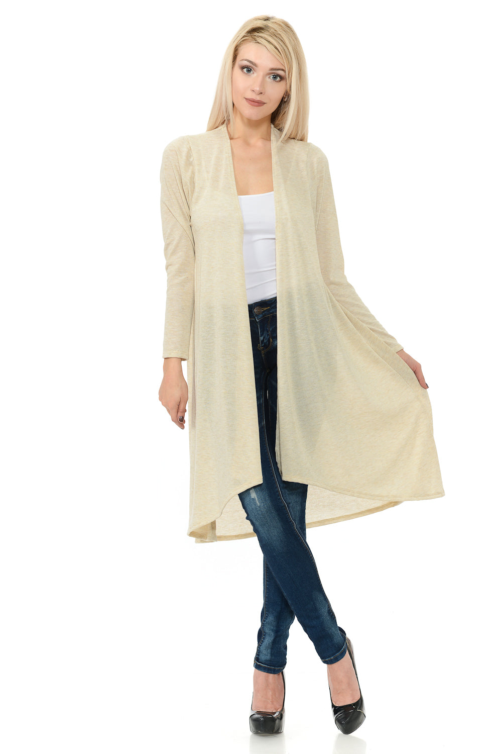 Cascading Open Front Cardigan