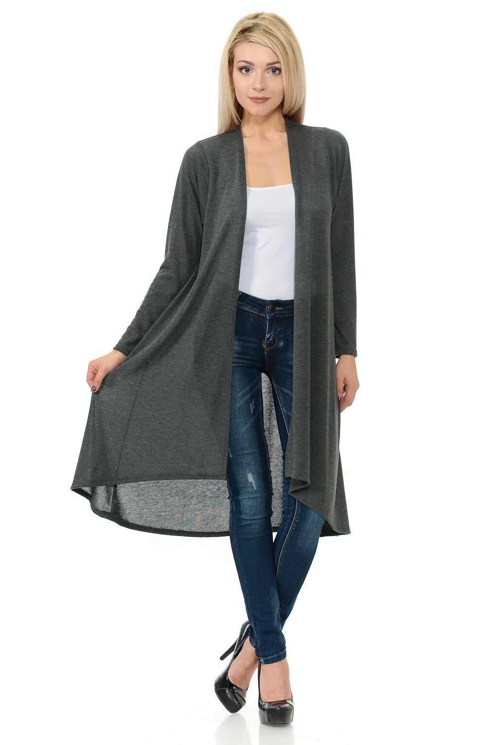 Cascading Open Front Cardigan