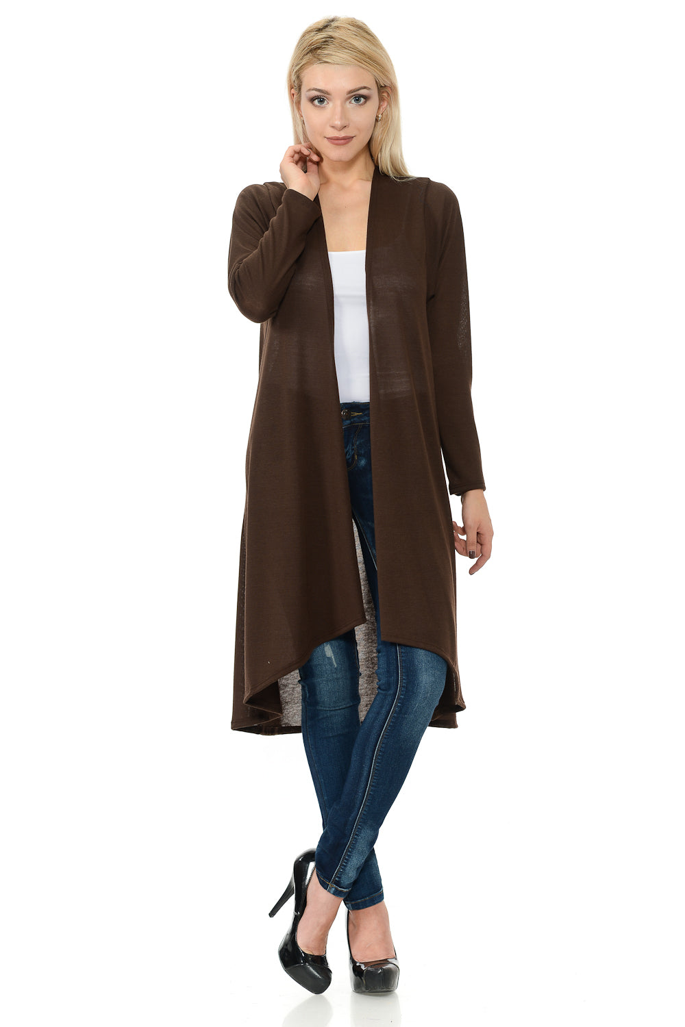 Cascading Open Front Cardigan