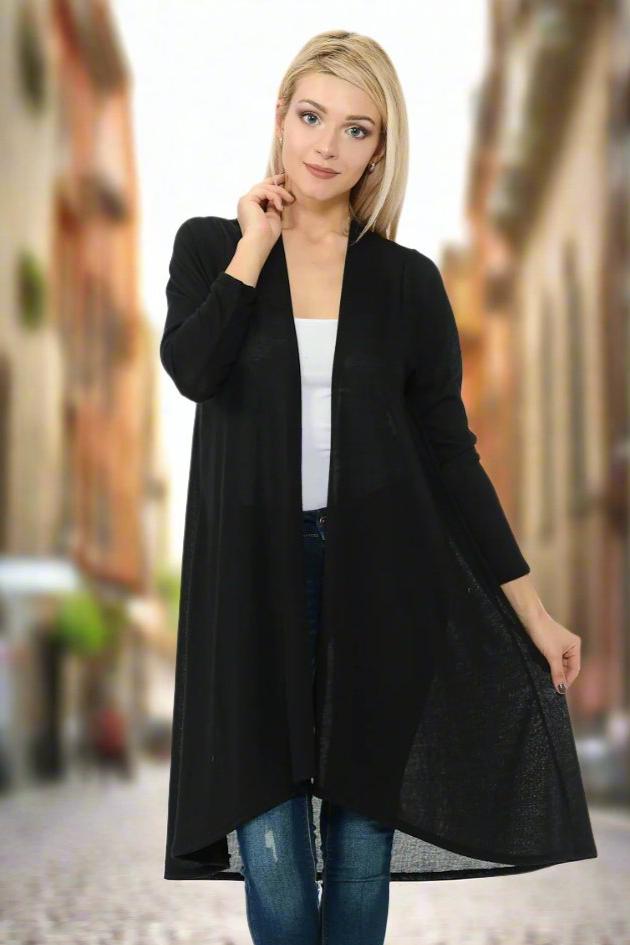 Cascading Open Front Cardigan