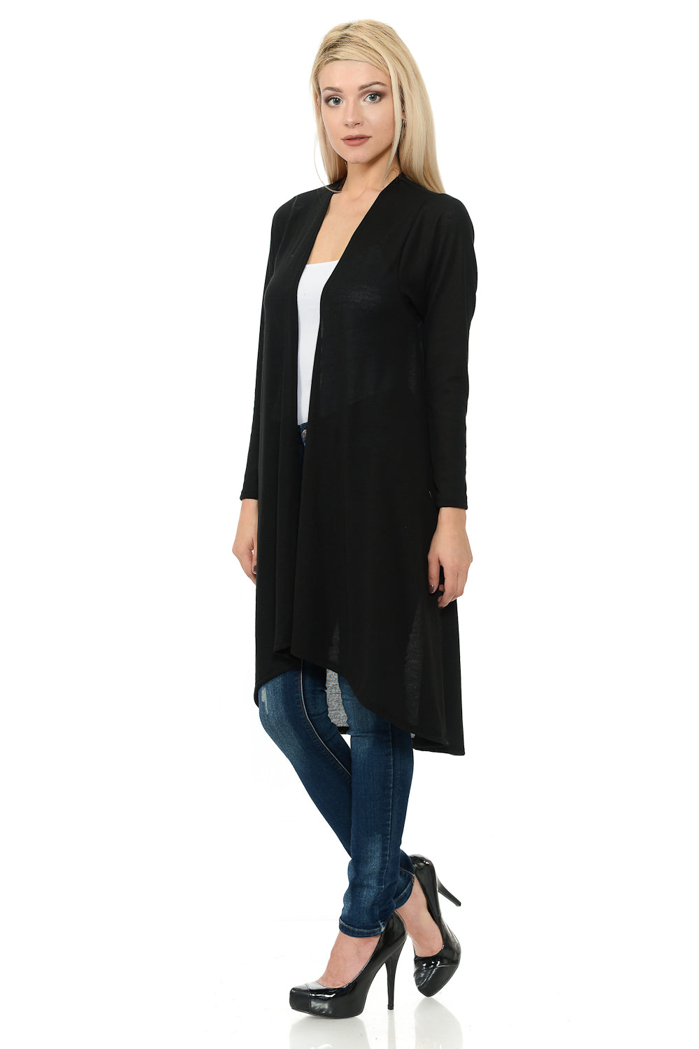 Cascading Open Front Cardigan