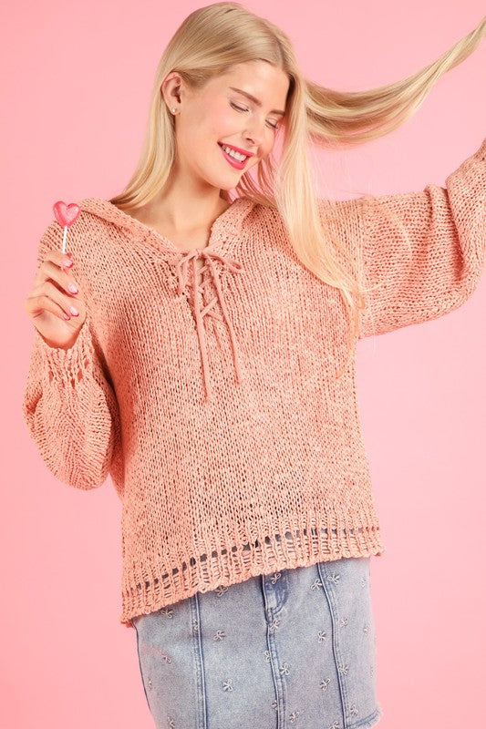 Oversized Summer Knit Sweater Hoodie Top