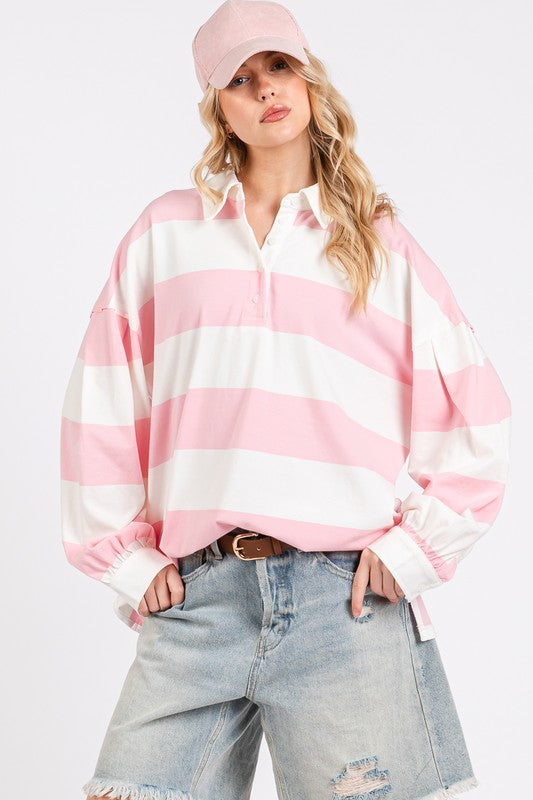 Striped Tunic Long Sleeve Sweatshirt