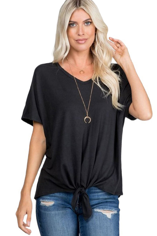 V-Neck Front Tie Tunic