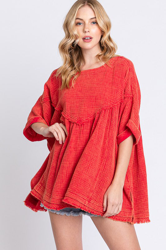 Mineral Wash Oversized Top