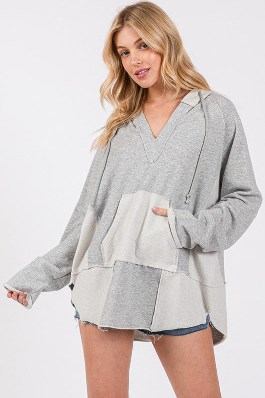 French Terry Washed Hoddie Sweatshirt