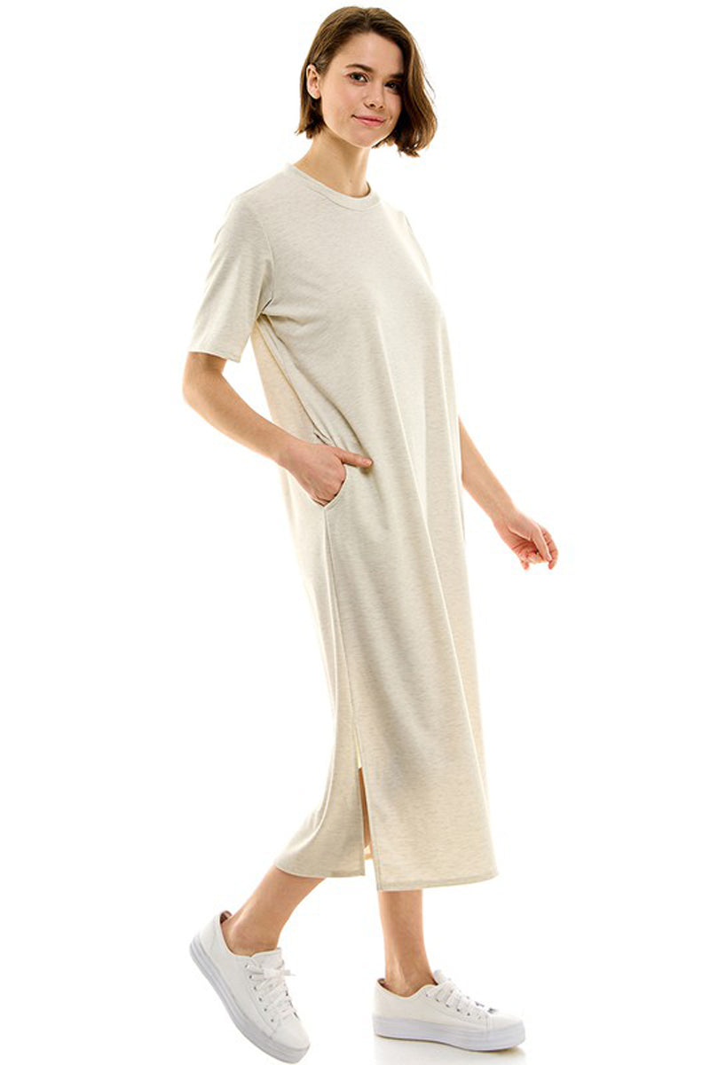 Waist-Defined Long-Sleeve Midi T-Shirt Dress for Women | Old Navy