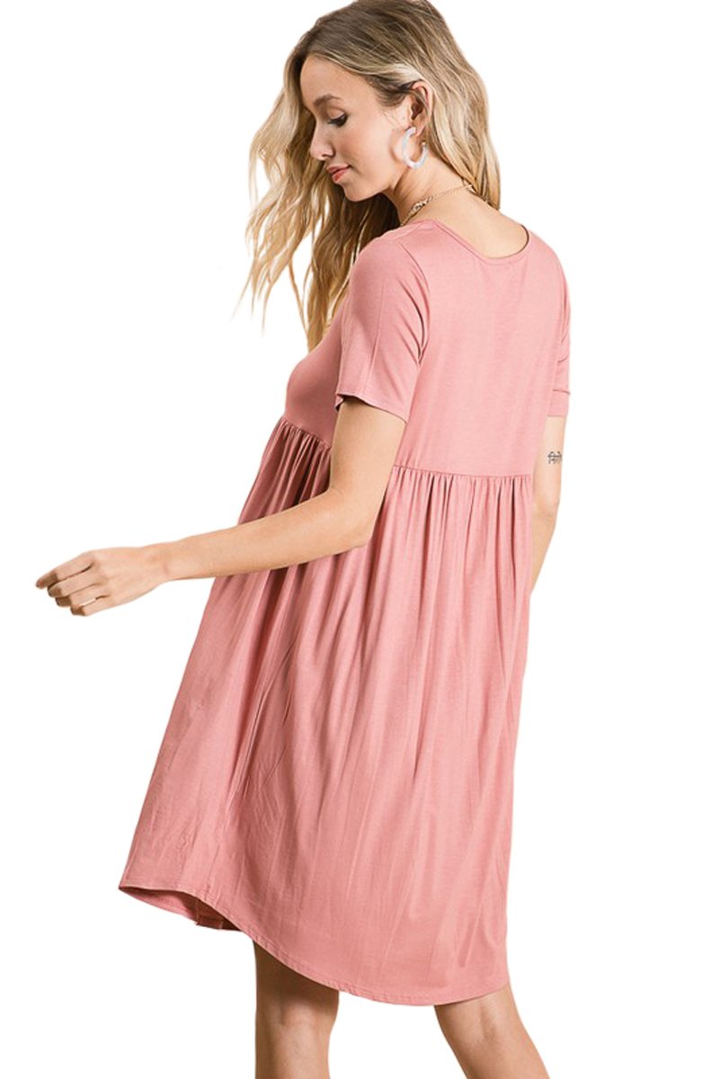 Short Sleeve Babydoll Dress