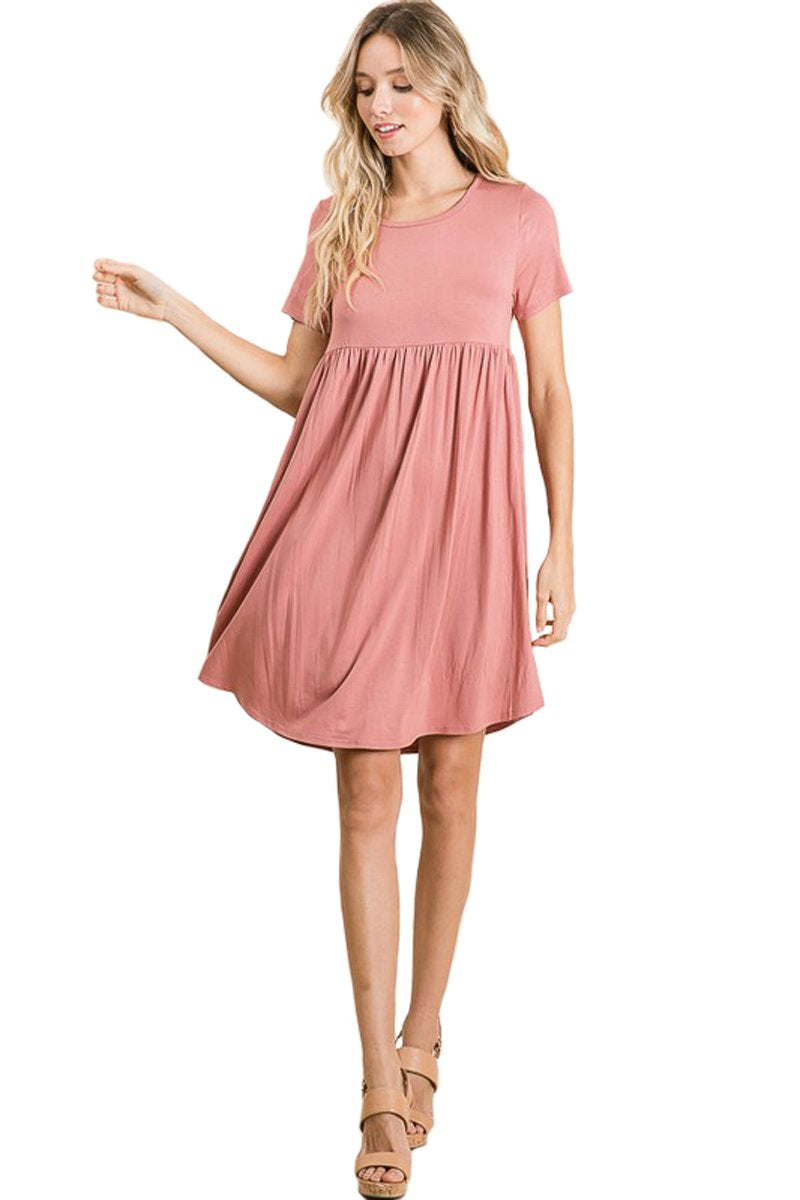 Short Sleeve Babydoll Dress