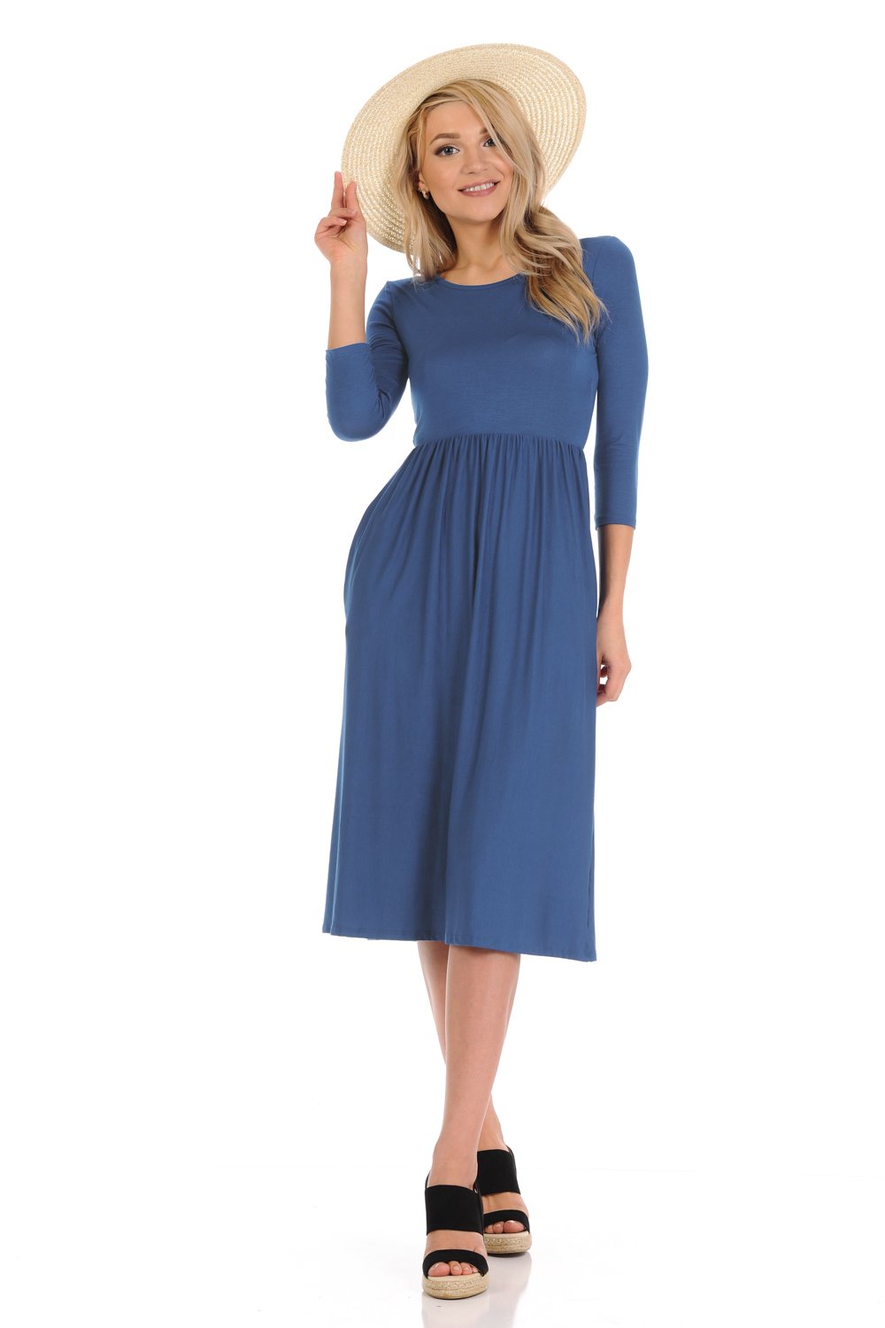 Fit and flare midi dress hot sale with pockets