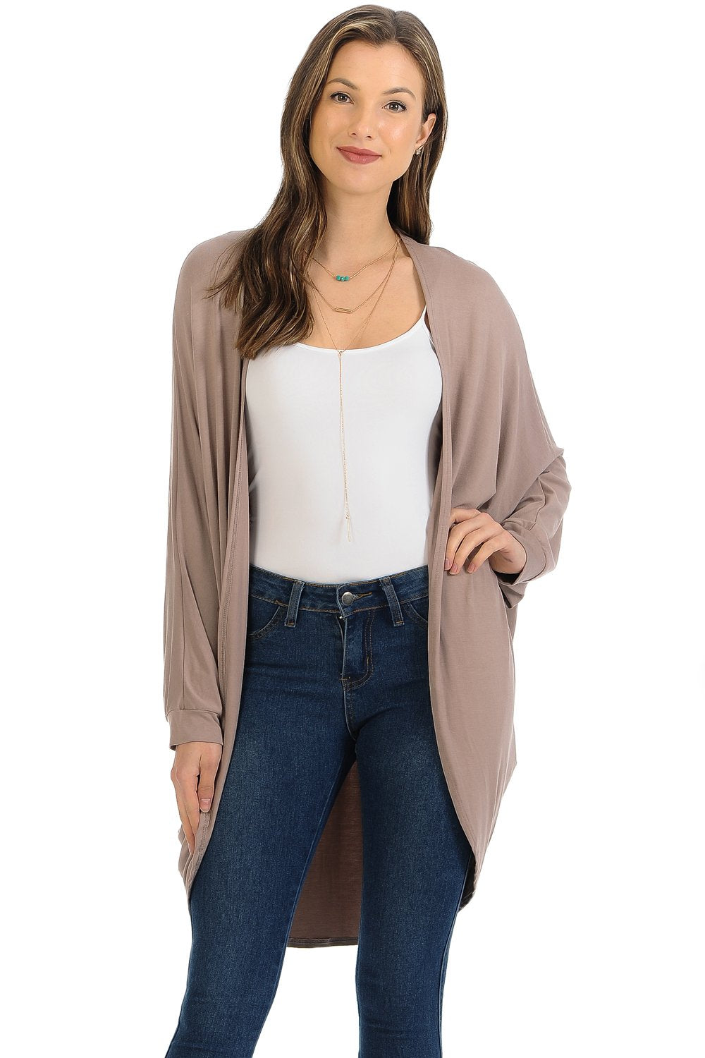 Jersey Batwing Sleeve Cardigan