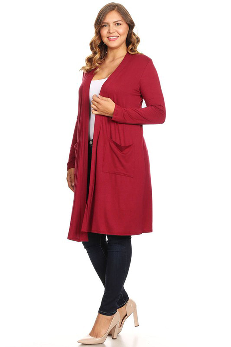 Long red hot sale sweater duster