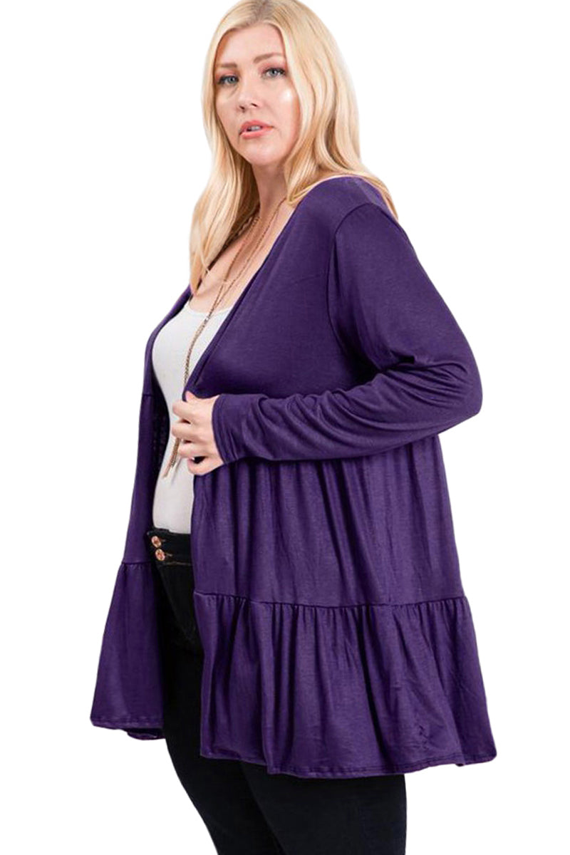 Open Front Tiered Cardigan Plus Size – The Apparel Bar