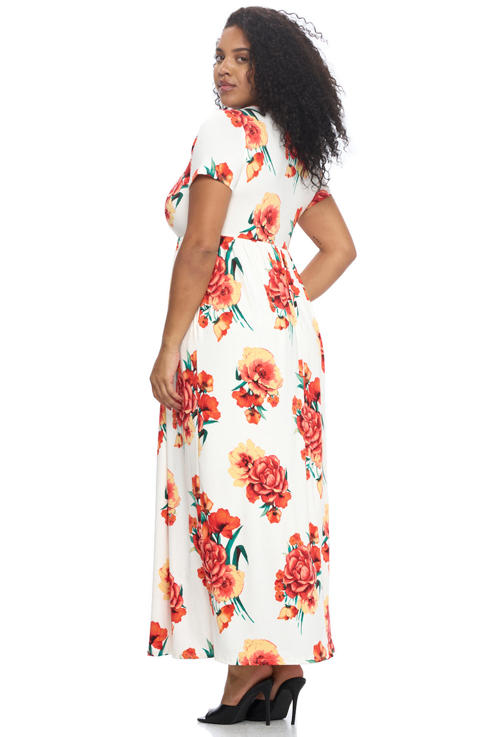 Short sleeve maxi dress with outlet pockets